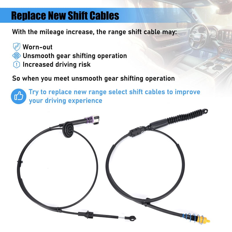 88967320 905-646 Automatic Transmission Gear Shift Linkage Cable Kit Compatible with GMC Yukon Denali XL Chevrolet Chevy Tahoe Avalanche Suburban 1500 2500 Cadillac Escalade 4WD 2000-2006