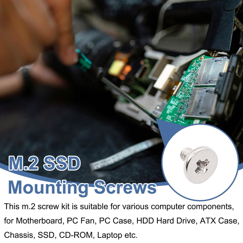 480PCS M.2 Screws Motherboard Standoffs Screws Computer Screws Assortment Kit, NVMe Screws M.2 SSD Mounting Screws for Motherboard, SSD, HDD Hard Drive, PC Fan, PC Case