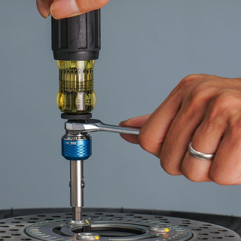 711L Inline Ratchet Driver HEX- Compatible with Standard 1/4 inch Interchangeable Screwdrivers and 14mm Socket - For High Torque Heavy Duty Use