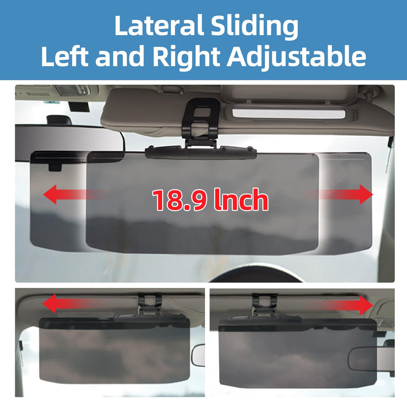 Polarized Sun Visor Extender for Car, Night Driving Visor Anti Glare Car Visor Extension Angle Adjustable Sun Blocker Visor for Car Windshield