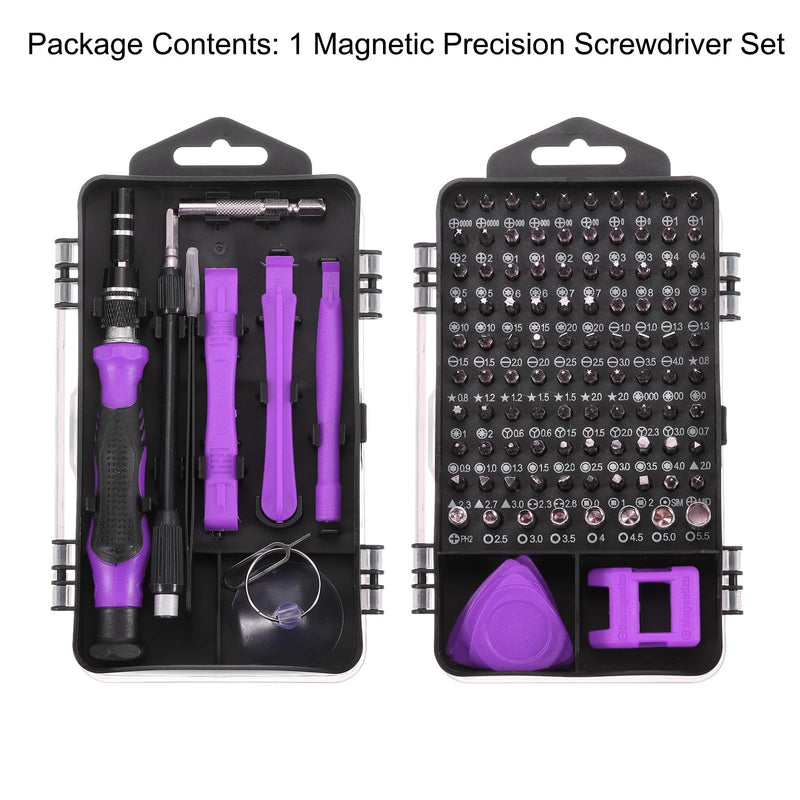 MECCANIXITY 115 in 1 Magnetic Precision Screwdriver Set Electronics Repair Tools Kit for Cellphone Mobile Phone Laptop PC Computer, Purple
