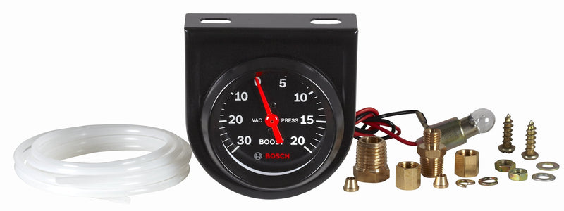Bosch SP0F000050 Style Line 2" Mechanical Vacuum/Boost Gauge (Black Dial Face, Black Bezel)