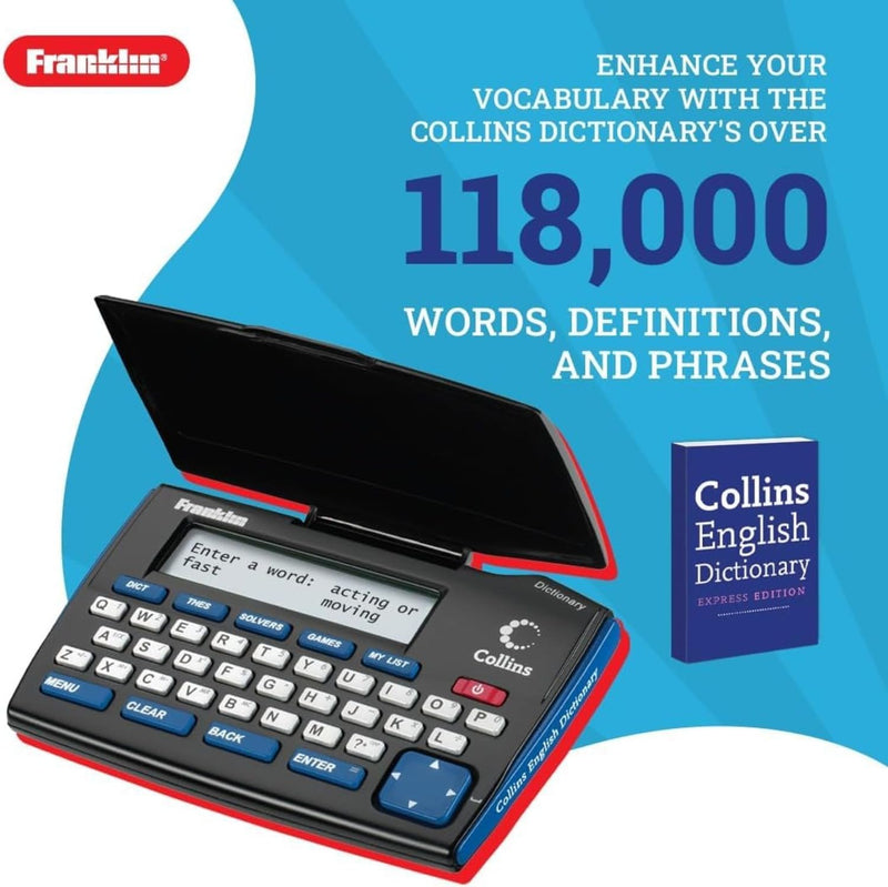  [AUSTRALIA] - Franklin Collins English Digital Dictionary Express Edition - Electronic Dictionary, Your Language Companion with Thesaurus, Games & Converters - Dictionary with Synonyms and Antonyms