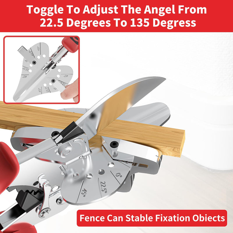 GARTOL Ratchet Miter Shears 22.5°–135° Adjustable; Precision Angle Cutter with Spare SK5 Blade for Quarter Round, Shoe Molding, PVC, MDF & Soft Wood; Labor-Saving Trim Tool with Safety Lock