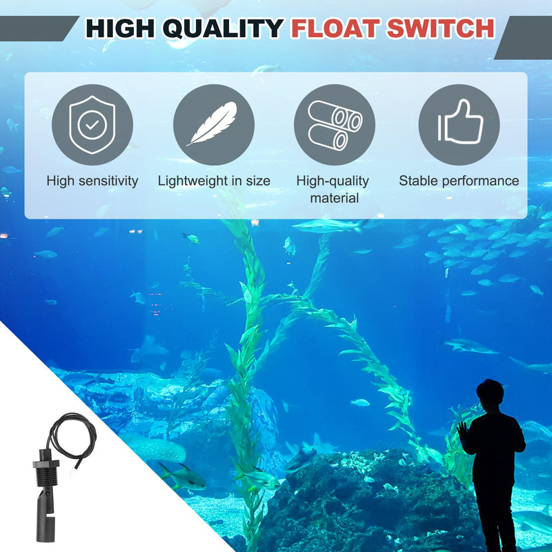 MECCANIXITY 2 Pack PP Float Switch 1/2NPT Plastic Liquid Level Sensor, Fish Tank Water Float Controller Sensor Switch with 84cm Rod for Smart Toilet Solar Tank Pool Pump Liquid Control