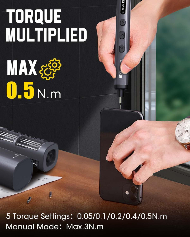 3.7V Mini Electric Screwdriver 78-in-1, Max 0.5N.m,Precision Screwdriver Set with 72 Magnetic Bits,5/32" Hex, Magnetic Storage, Repair Tool Kit forElectronics Computer, Phone, Glasses, Watch