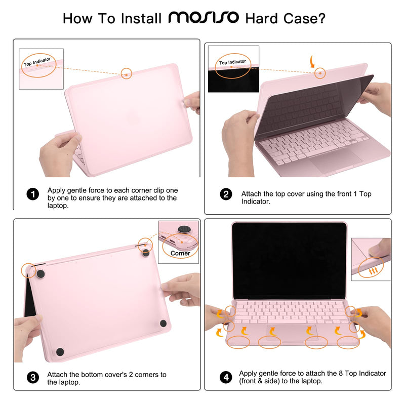 MOSISO Compatible with MacBook Neo Case 13 inch 2026 A3404 A18 Pro Chip | Protective Hard Shell Case with Reinforced Shock-Absorbing TPU Bumper&Keyboard Cover&Screen Film&Type C, Blush