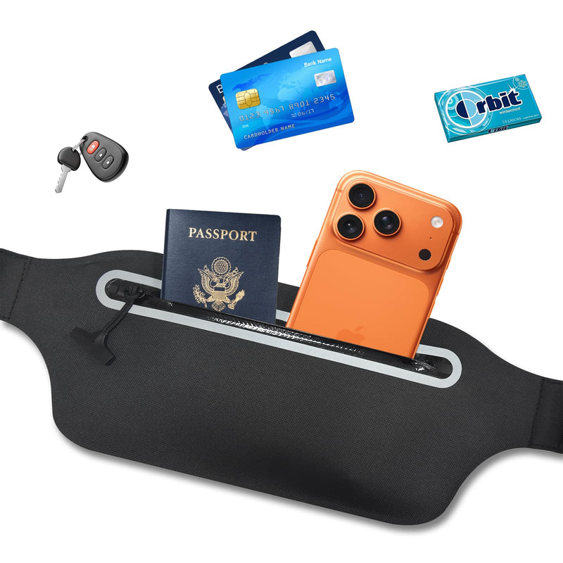 Large Waterproof Fanny Pack for Swimming Small Dry Bag Kayaking Boating Floating Snorkeling Beach Travel, Water Proof Pouch Running Belt for Phone iPhone Women Men Kids Girls Black Waist Bag 01-100% Waterproof