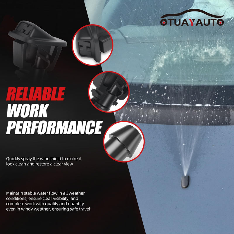 OTUAYAUTO Windshield Wiper Nozzle Fluid Hose Kit, Direct Replacement for Jeep Wrangler 2013-2017, Jeep Wrangler JK 2018-2023 – Washer Fluid Jets & Rubber Tube Hose, Replaces 68164356AB, 68197414AB Replace for Jeep Wrangler Washer Nozzles Hose Kit