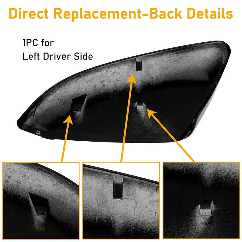 Moonlinks Compatible with 2016-2021 Honda Civic Passenger Side Mirror Cover,Glossy Black for 10th Gen Civic,2019-2022 Insight,RH Side Door Rearview Mirror Cap Trim(1PC) 10th-Right Black
