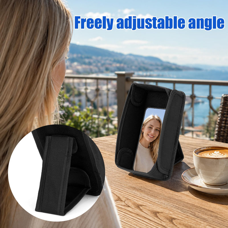 BOXOB Phone Sun Shade Protector, Including Storage Bag & Strap (Black) | Foldable Cell Phone Sun Shade Sunshade Nylon Polyester Sun Glare Shield Cover Protects for Outdoor Travel Accessories