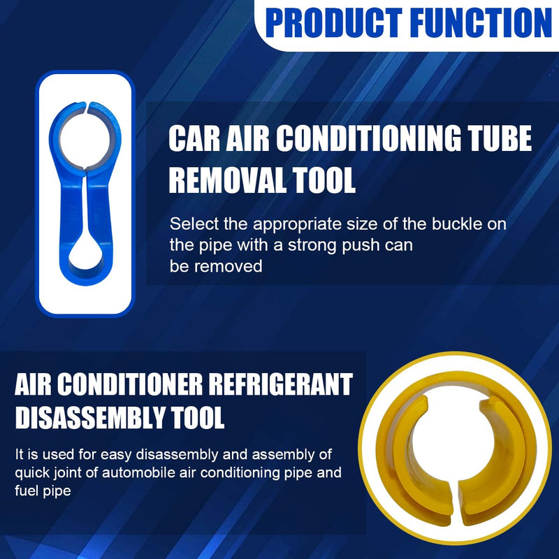 16PCS Car AC Fuel Line Disconnect Tool Set, Master Quick Disconnect Tool Kit Includes 1/4 5/16 3/8 1/2 5/8 3/4 7/8 Inch, Valve Core Remover with Storage Box for Transmission Oil Cooler Line