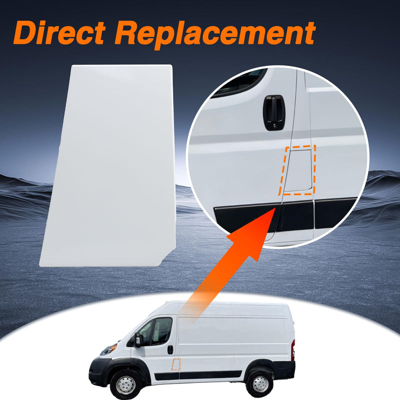 White Fuel Fill Door, Fuel Tank Filler Cover with Fuel Door Pin Compatible with Ram ProMaster 1500 2500 3500 2014 2015 2016 2017 2018 2019 2020 2021 Replace#: 5XP08GW7AC 68210899AC Fuel Tank Filler Cover +Fuel Door Pin