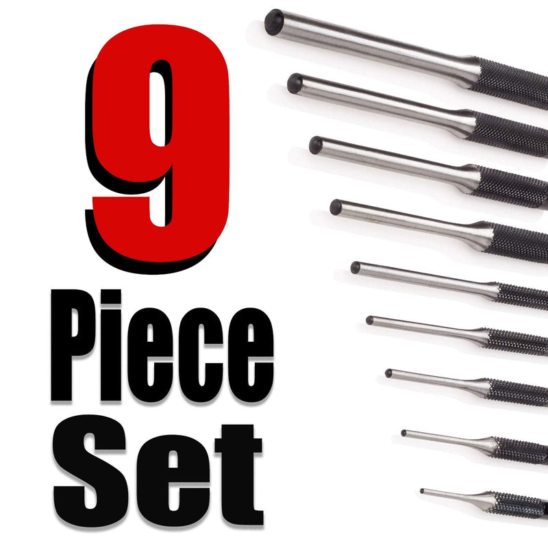 Roll Pin Punch Set with Soft Mallet - 1/16" - 5/16" Professional 10pcs Removing Repair Gunsmithing Tools with Storage Pouch for Precision Watch Repair, Jewelry and Craft