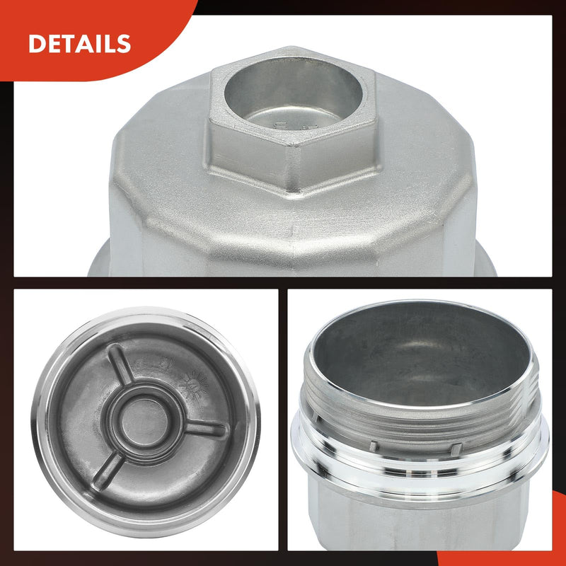 A-Premium Oil Filter Housing Cap Assembly Compatible with Mini Cooper 2002-2016, Cooper Countryman 2014-2016, Cooper Paceman 2013-2016, 1.6L, Oil Filter Housing Cover, W10B16 W10B16A W11B16A W11B16