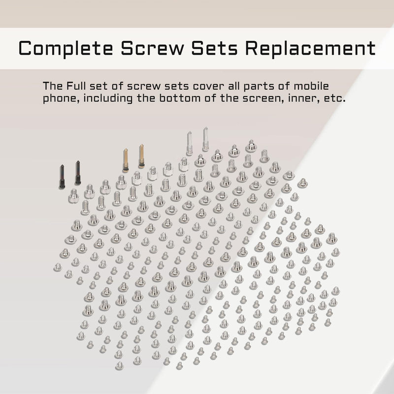 for iPhone XR Complete Full Screw Sets Replacement for iPhoneXR with Pentalobe Screw Color Repair Kit 4 Screwdrivers for A1984 A2105 A2106 A2108