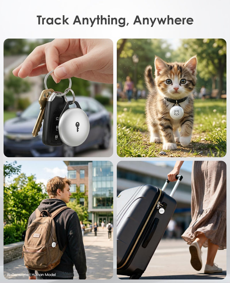 2 Pack Slim Holder Key Ring for AirTag with Easy Battery Replacement Tool | Aluminum Keychain Case Compatible with AirTag 2nd Gen (2026) & 1st Gen (2021), Secure for Keys, Dog Collar & Backpack, Black Slim Aluminum 2