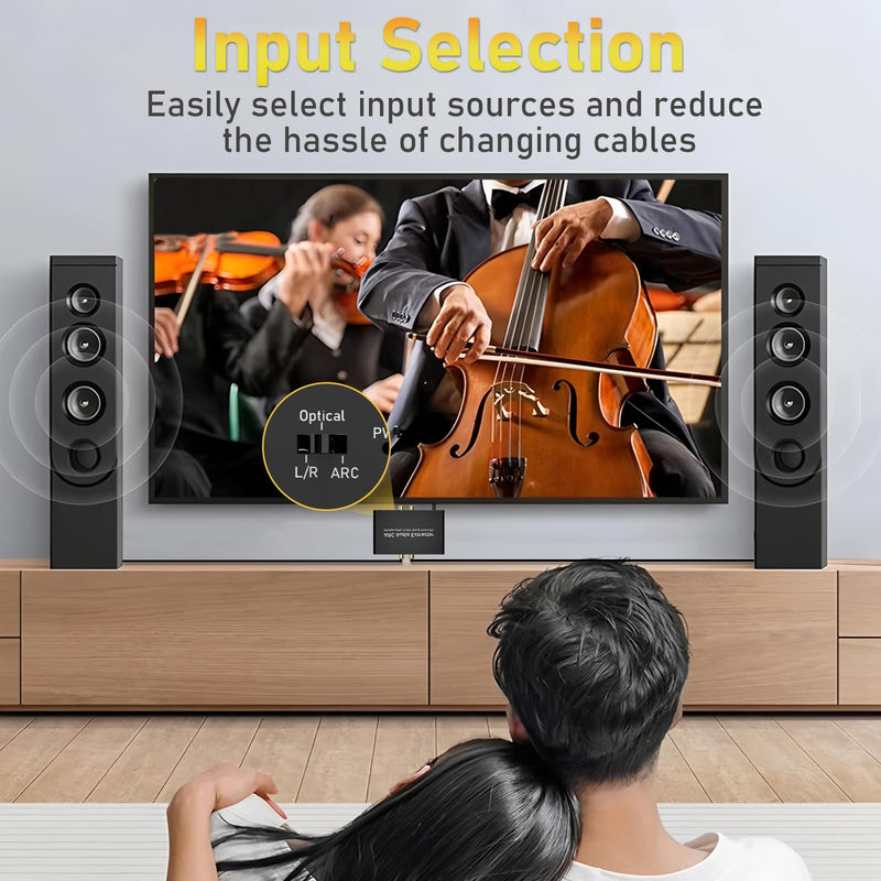 Tendak 192KHz ARC Audio Extractor, Digital Audio Extractor Converter, HDMI ARC + Optical + RCA L/R to HDMI + Optical + RCA L/R + 3.5mm Stereo for HDTV Soundbar Amplifier Speaker Headphones