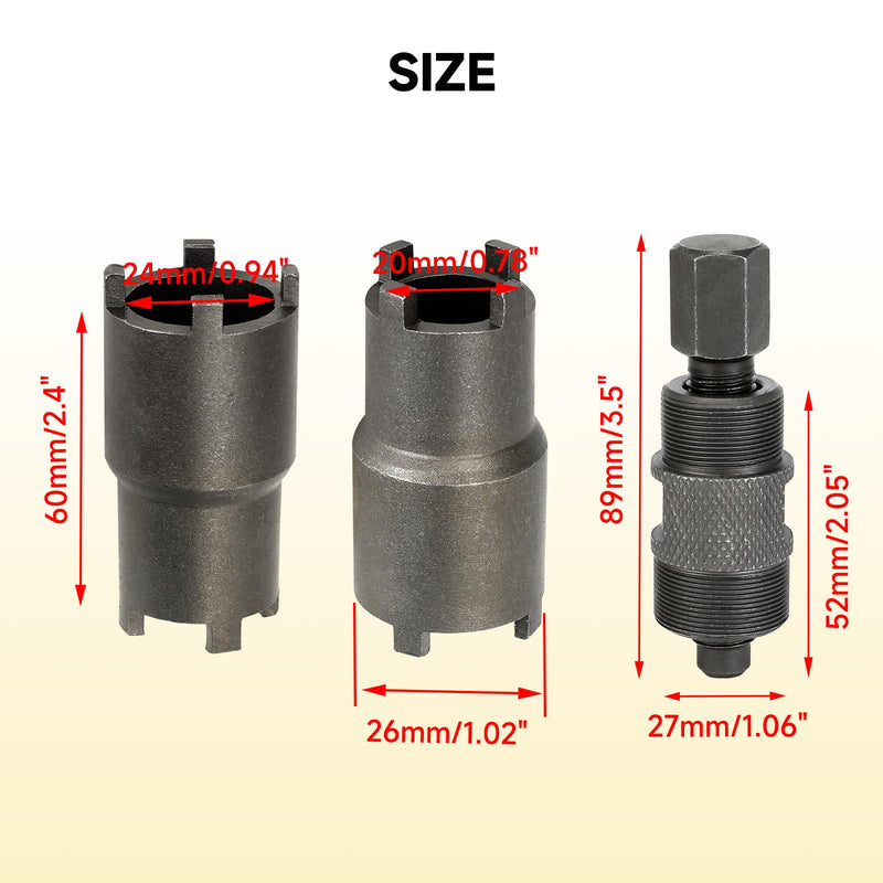 HIAORS Stator Magneto Flywheel Puller Removal Tool 24mm & 27mm and Clutch Lock Nut Spanner Tool Socket 20mm & 24mm for GY6 50 125 150cc Motorcycle ATV Quad 4 Wheeler Pit Dirt Bike Scooter Parts