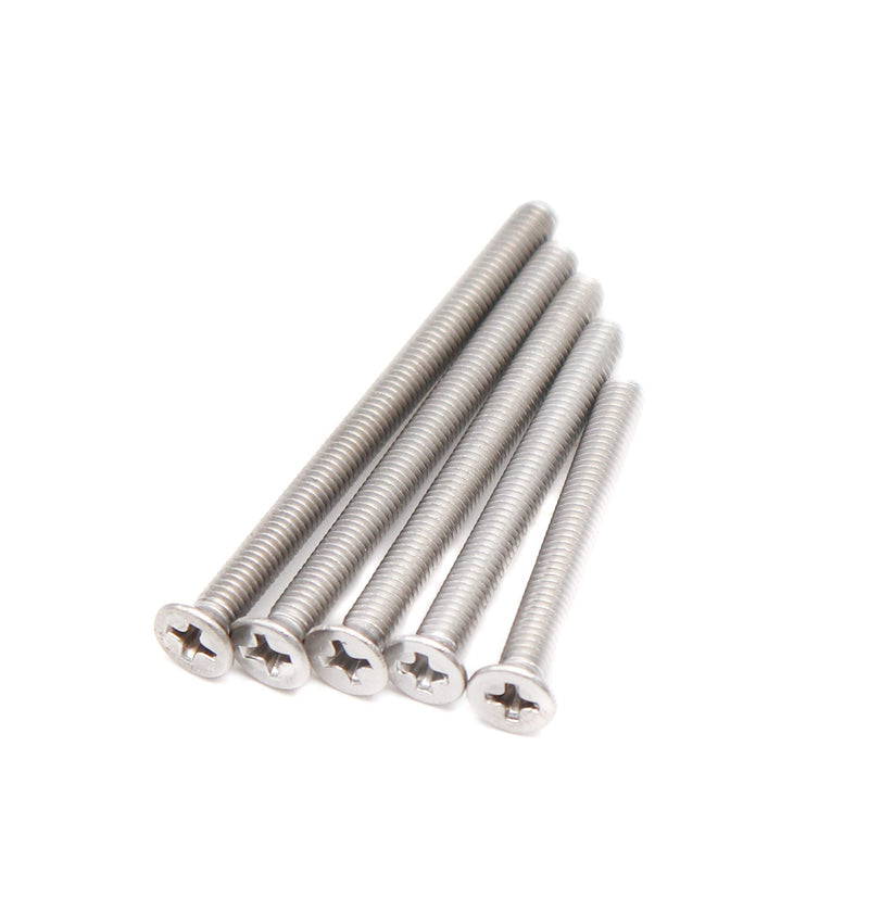 100pcs Flat Phillips Head M4 Machine Screws Assortment Kit, 304 Stainless Steel, M4 x 35mm/ 40mm/ 45mm/ 50mm/ 55mm (Pack of 2) 100 (Pack of 2)