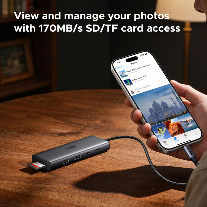 UGREEN USB C Docking Station Dual Monitor, 9-in-1 Aluminum Dock with 2xHDMI | Dual 4K@60Hz, 5Gbps USB-A&C Data Port, 100W PD, SD/TF 170MB/s, Revodok Pro Laptop USB-C Dock for HP, Thinkpad, Dell and More