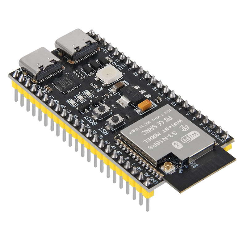 AITRIP ESP32-S3 Type-C Development Board N16R8 MCU with Dual-Mode Wi-Fi Bluetooth with Antenna Base Compatible with Arduino IoT ESP32-S3-WROOM-1
