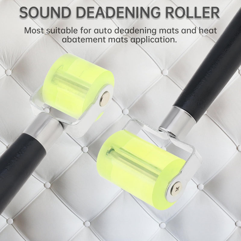 2pcs Auto Car Audio Sound Deadening Application Roller for Noise Filter Pads/Heat Abatement Mat/Wallpaper, Silicone Noise Insulation Seam Rolling Wheel