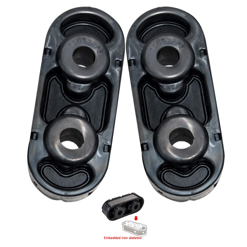 Insulators Exhaust Muffler Hangers 15092802 Compatible with 1999-2018 Silverado Sierra 1500, 2000-2018 Yukon/Tahoe, Built-in Iron Frame Hanger