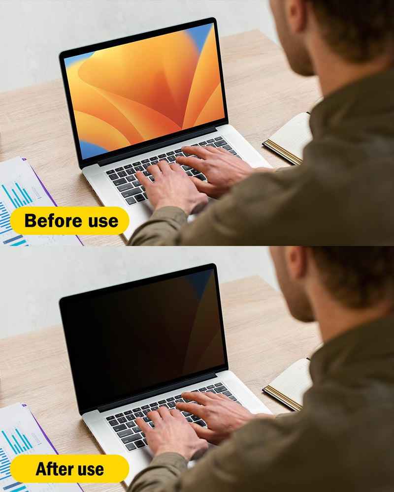 F FORITO 15.6 Inch Laptop Privacy Screen Protector, 360° Anti Peeping and Anti Glare Laptop Privacy Shield Compatible with 15.6" HP/Lenovo/Dell/Acer/ASUS/Thinkpad with 16:9 Aspect Ratio 15.6 Inch Computer with 16:9 Aspect Ratio