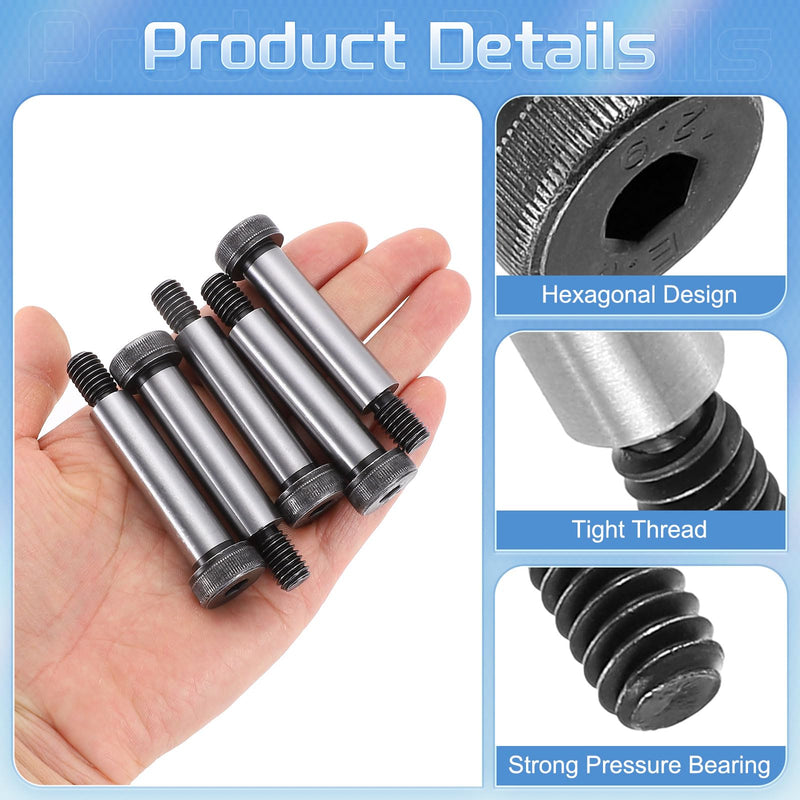uxcell Alloy Steel Hexagon Socket Head Shoulder Screws Bolts, 2" Shoulder Length, 1/2" Shoulder Dia, 3/8-16 UNC Thread, 10pcs 2" x 1/2" 10