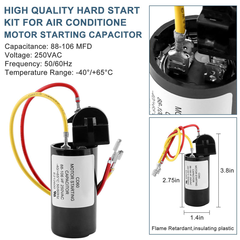 8333A9021 Air Conditioner Capacitor Replacement for Cole-Man Hard Start Kit 8333A9021 PKG 8335-9021 9333-9021 105620-10-70 RV AC Capacitor Start The AC Smoothly by Fetechmate 1 pack