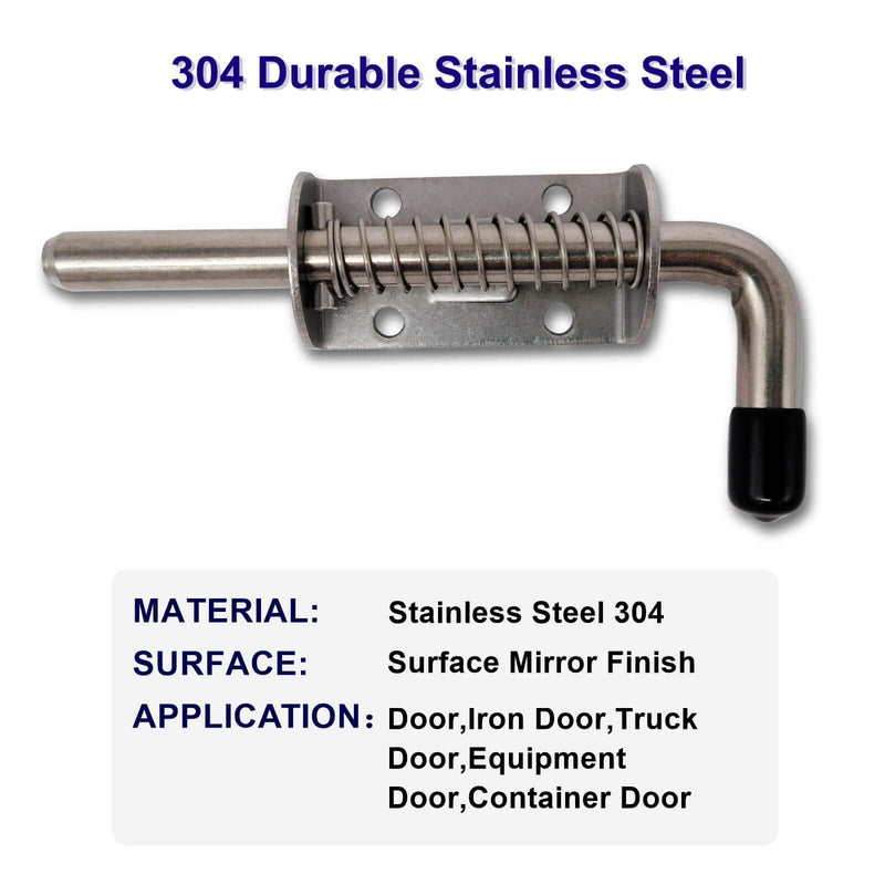 6 Pack 304 Steel 5 Inch（128MM） Spring Pin Latch Lock Pin Suitable for Doors，Utility Trailer Gate，Cabinets and etc.