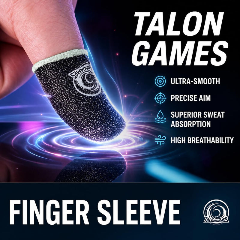TALONGAMES Mobile Gaming Finger Sleeves, 8 Pack 0.3mm Silver Fiber Thumb Sleeves, High Sensitivity Touch, Anti-Sweat, Smooth Glide, Breathable Finger Cots for Mobile Gaming, FPS, Rhythm Games (White) 45mm*23mm White
