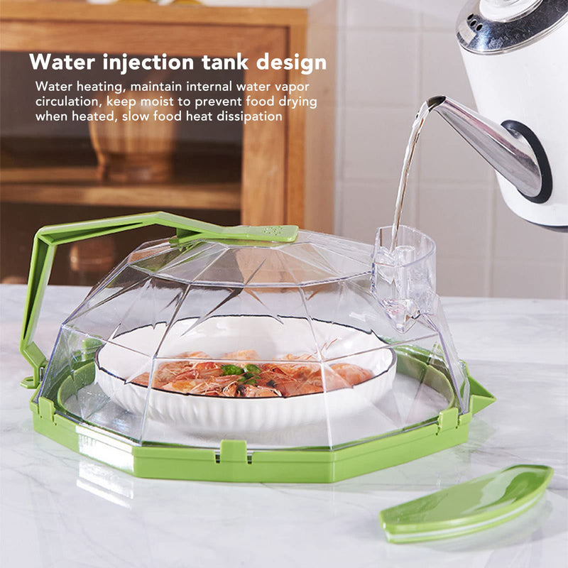 Tyenaza Microwave Splatter Cover, Microwave Plate Food Cover Microwave Splash Guard Cooker lid with Extension Handle for Kitchen Cooking(Green) Green