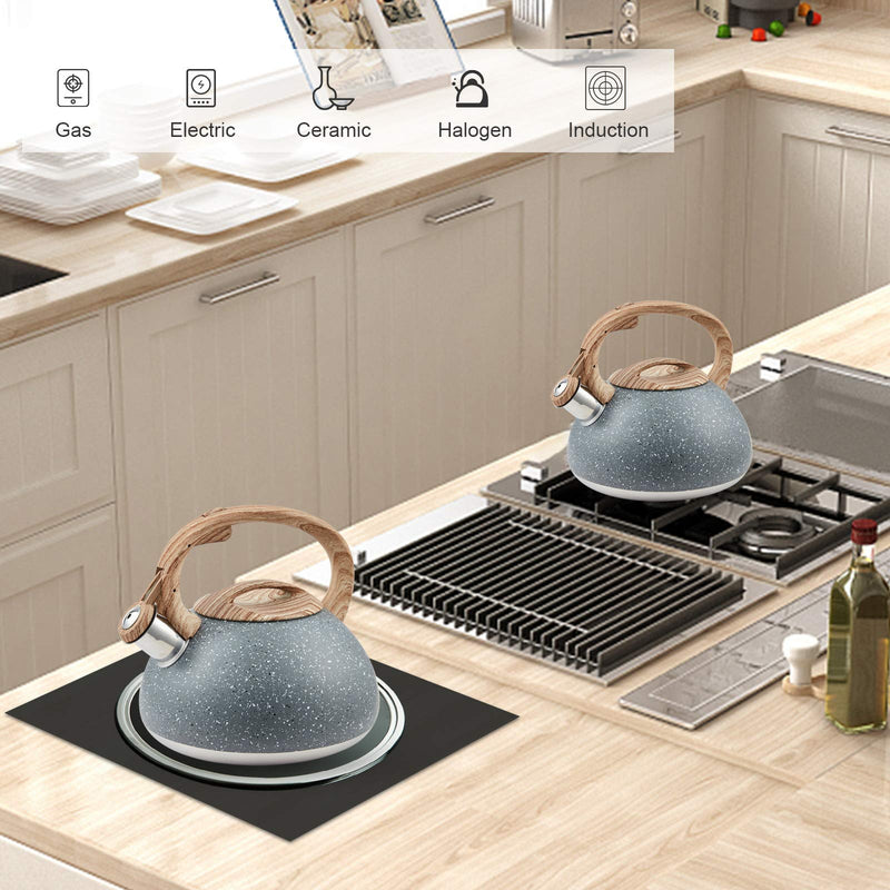 s-p Whistling Tea Kettle Stainless Steel Teapot,Teakettle for Stovetop Induction Stove Top,Fast Boiling Heat Water Tea Pot 2.2 Quart(Gray) 2.2 Quarts Gray