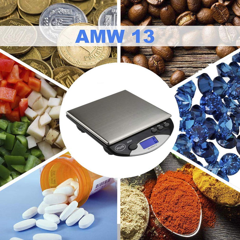 American Weigh Scales AMW Series Precision Digital Kitchen Scale 6KG x 1 KG (AMW-13-BK)