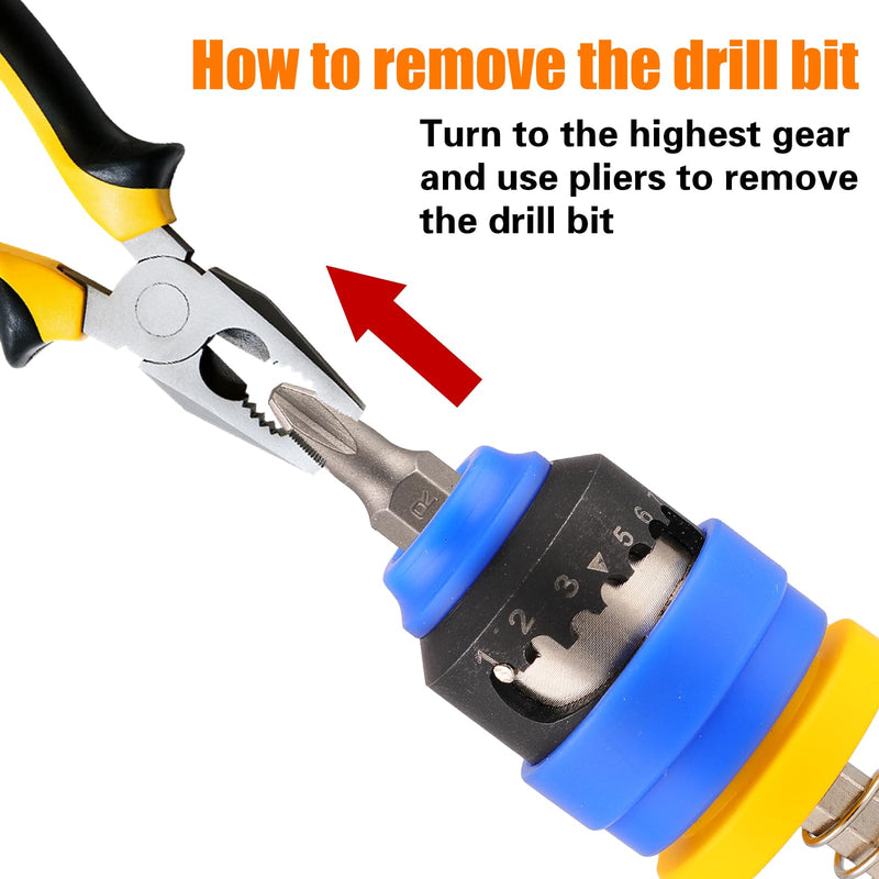 Countersink Drill Bits Set with Depth Stop and Screw Depth Controller (12PCS), Quick Change Hex Shank Countersink Drill with Phillips Bit for Wood, Plastic, Woodworking 12PCS Four Blades Countersink Bits with Phillips Bit
