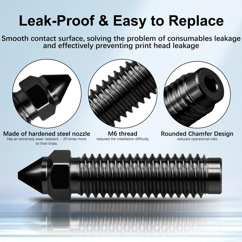 0.2MM 0.4MM Centauri Carbon Hotend Kit with Fully Hardened Steel Nozzle Wear Resistant & High-Temp Resistance of 500℃ for Elegoo CC 3D Printer, Extra 2 Pcs Silicone Sock and 2 Pcs Nozzle Wiper 0.2/0.4MM