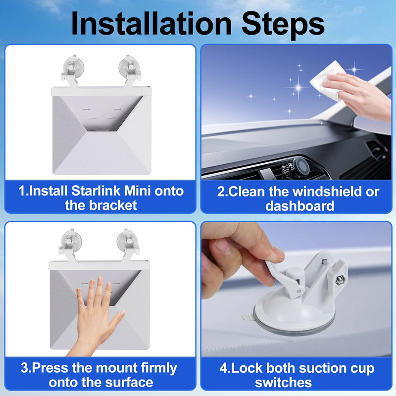Dashboard Mount for Starlink Mini Suction Cup Car Mount | Dash& Windshield，Stable Vehicle Bracket，for Smooth Driving & Steady Satellite Signal