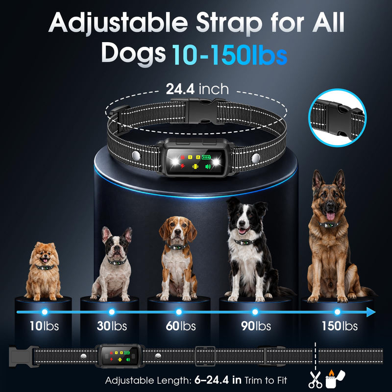 Military Dog Shock Collar 2 Dogs, 4200ft Dog Training Collar with Remote, IPX7 Waterproof Electric Dog Collar with 3 Training Modes, LED Lights & Security Lock, Rechargeable eCollar for 5-120lbs Dogs Black