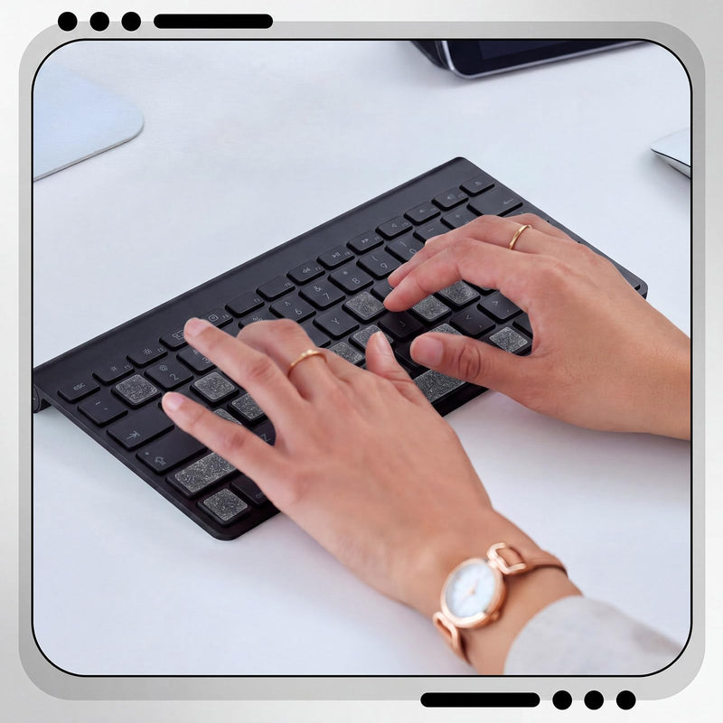 Raised Tactile Bump Dots Clear Computer Gaming Keyboard Tactile Training Decal Location Learning Stickers (3.94 * 4.33 Inch,Anti-Slip) 3.94*4.33 Inch Anti-