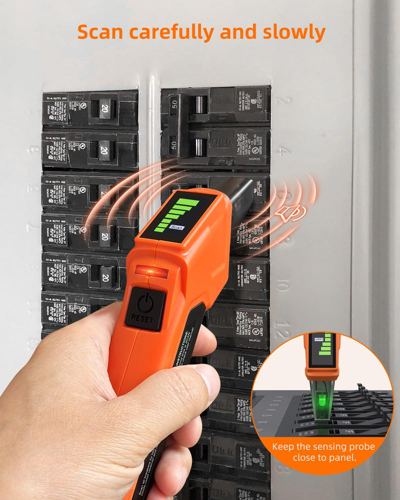 Circuit Breaker Finder Kit with GFCI Outlet Tester for 90-135V AC Circuits,includes Light Socket Adapter, 3-2 Prong Grounding Adapter & Clip adapter,Portable Electrical Tool with Carrying Case Orange