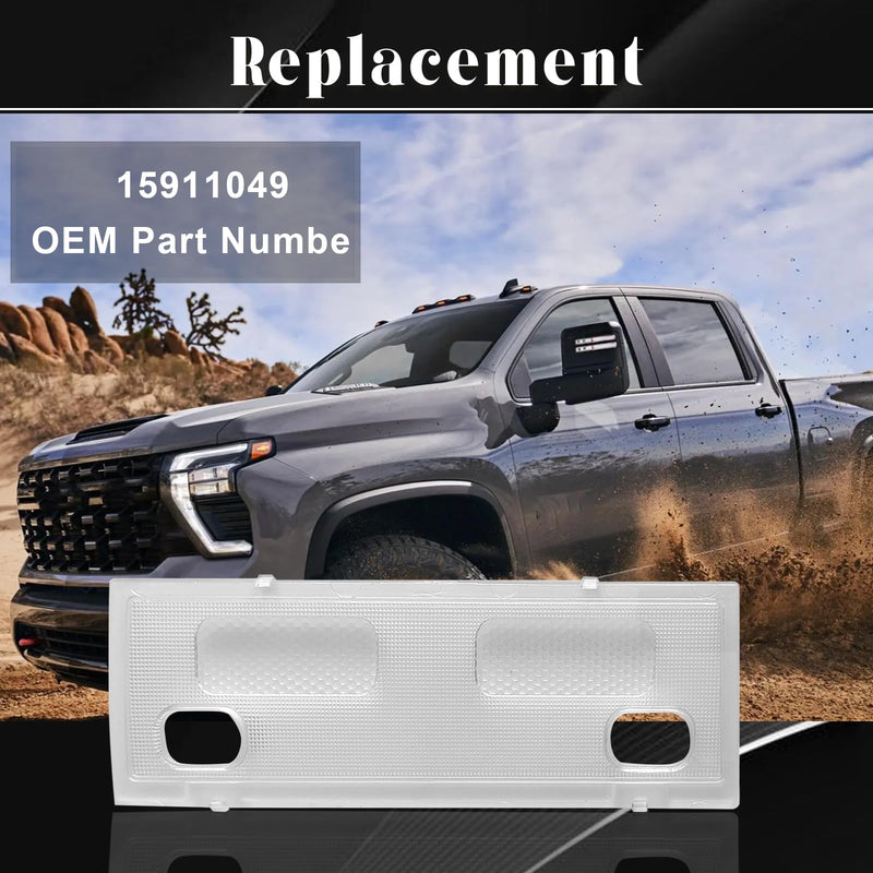 Clear Lens Interior Overhead Console Dome Light - Ceiling Cab Dome Lights Cover, Reading lamp Compatible with 07-13 Cadilac Escalade Avalanche Chevy Silverado GMC Sierra Yukon 15911049
