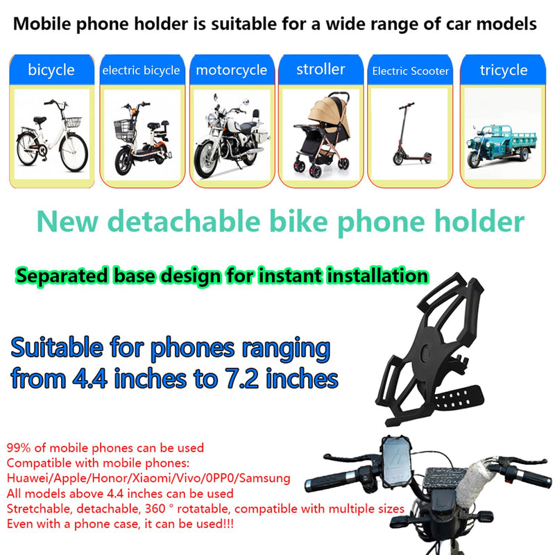 360° Rotatable Wrist Phone Armband, 2-in-1 Detachable Bike Phone Mount Holder for 4.4-7.2 Inch iPhone 15/14/13, Samsung Galaxy, Universal Cell Phone Holder for Running, Cycling, Hiking