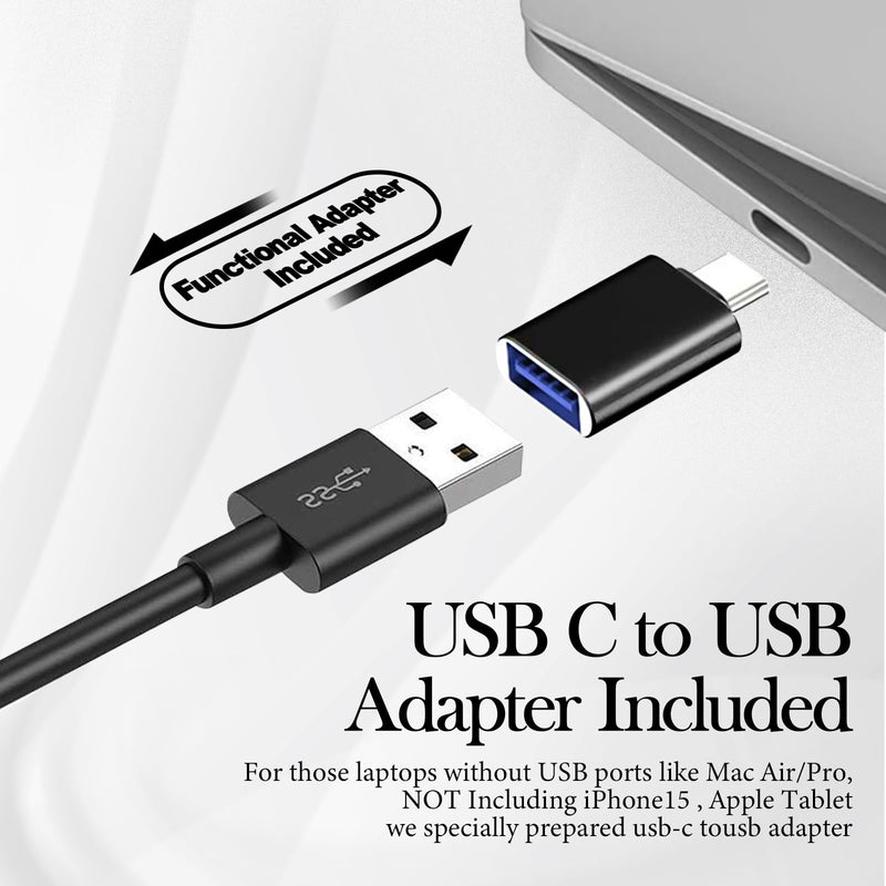 Computer Speakers for Desktop Monitor,Single Speakers for Desktop PC,Laptop Speaker with Loud Sound,Volume Control Easily Clamps to Monitors(USB-C to USB Adapter Included) (Black) Black