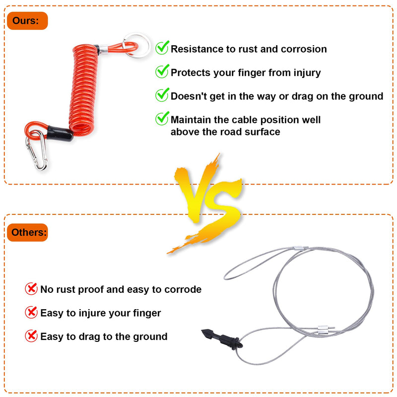 Trailer Breakaway Switch, 4FT Trailer Breakaway Coiled Cable with Electric Brake, Brake Switch for Trailer Brake 12v, Suitable for RV Towing Trailer, Red