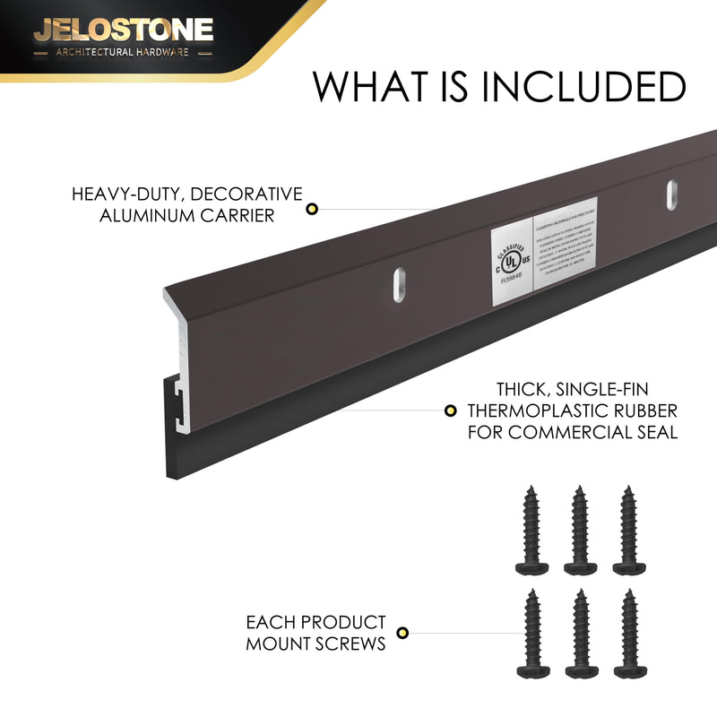 2 Pack - Commercial Door Bottom Sweep JS-N315, Heavy Duty Aluminum with Weather-Tolerant Neoprene Insert, UV-Resistant, 36", Dark Bronze Anodized – Ideal for Residential & Commercial Use 36''