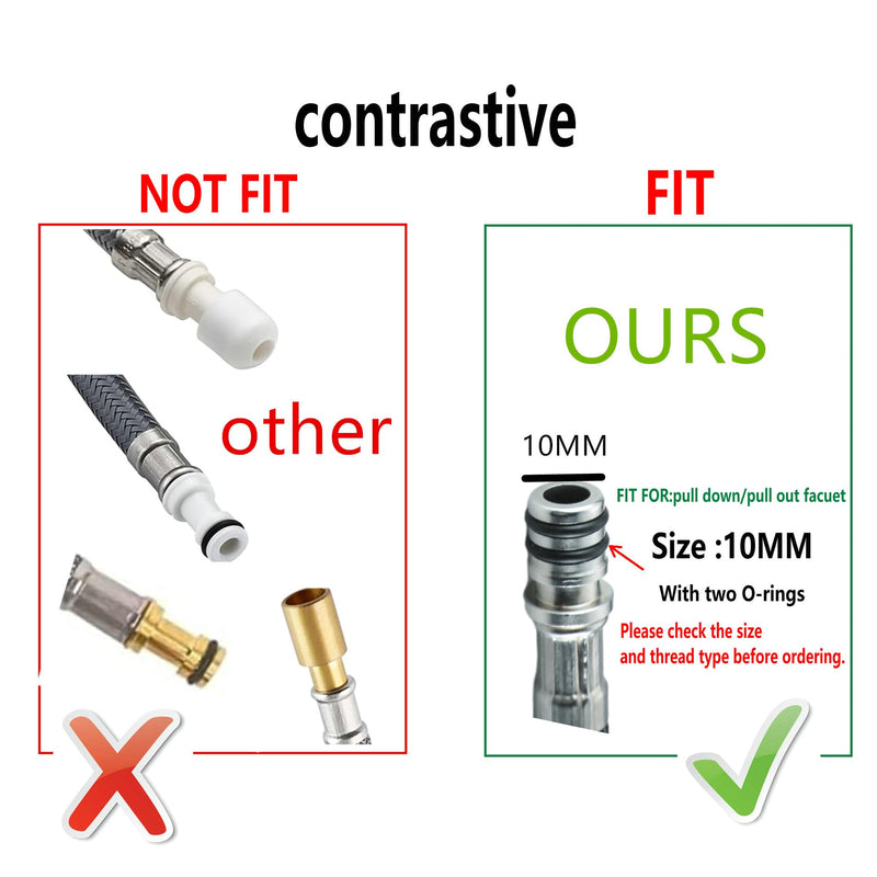 Pull Down Kitchen Faucet Hose Replacement M15*1MM X G1/2,(360 Rotatable) With Quick Connect, 59-Inch for Pluggable Nylon Hose,Compatiblity for WOWOW,OWOFAN,FORIOUS,APPASO,WEWE facuet parts M8+M15 quick connect