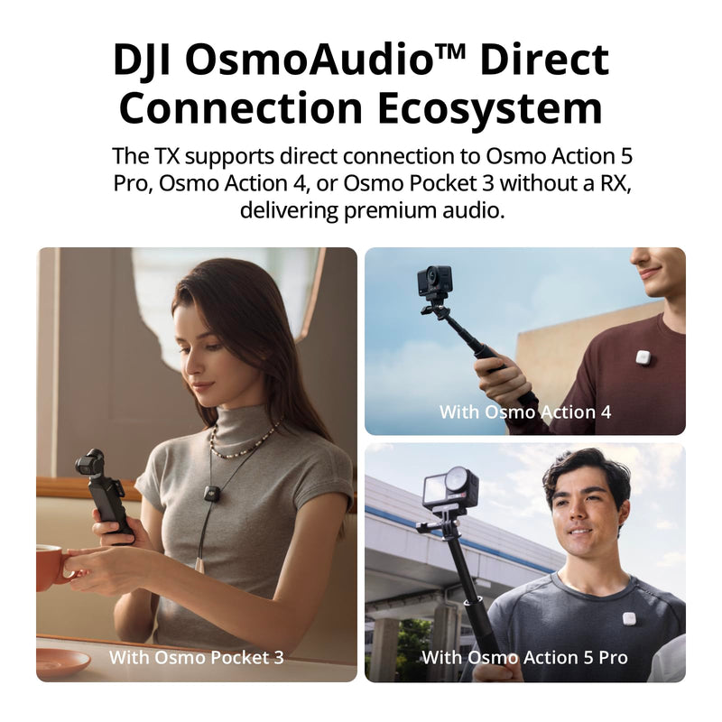 DJI Mic Mini (2 TX + 1 RX), Detail-Rich Audio, Wireless Lavalier Microphone for Camera/Android, 2-Person Vlog, Team Production Mic Mini (2 TX + 1 RX) Single
