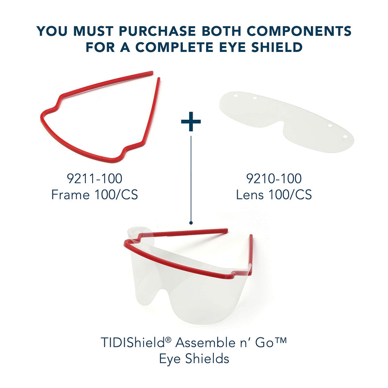TIDIShield Assemble ‘n Go Eye Shield Frames (Case of 100) ― for Use with 9210-100 Lenses ― Protective Eyewear – PPE – Medical Office – Dental Office – Clinic – Pharmacy ― Homecare Product (9211-100)
